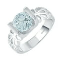 thumbnail image 2 of Sterling Silver with Natural Aquamarine Solitaire Ring, 2 of 3