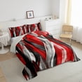 thumbnail image 3 of Homewish Red Grey Stripes Lines Bedding Comforter Set 2pcs for Female Men Adults,Vintage Aesthetic Twin Comforter Sets Microfiber,Geometric Theme Breathable Bedding Set,Luxury Bedroom Decor, 3 of 8