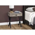 thumbnail image 2 of 12" x 18.25" x 22.25" Taupe Finish and Black Metal Accent Table, 2 of 3