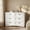 White-6 Drawers, variant on 7 Drawers Dresser, 47" Wide Chest of Drawers with Handle Free Design, Modern Storage Organizer with Metal Handles, for Bedroom, Living Room, Hallway, Office, Entryway, Black