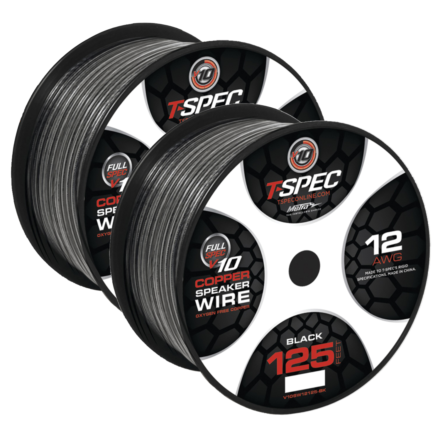 T-Spec v10 SERIES 12-Gauge Black Speaker Wire, 125-ft., Black, V10SW12125-BK