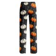 thumbnail image 5 of Halloween Sleep Pants for Women Bat Pumpkin Print Drawstring Stretchy Pajama Bottoms, 5 of 5