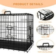 thumbnail image 5 of Dog Crate, 36 Inch Medium Dog Cage with Divider and Plastic Leak-Proof Pan Tray, Double Door Folding Metal Wire Cage for Indoor, Outdoor, and Travel, 5 of 9