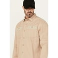 thumbnail image 2 of Lucky Brand Workwear Men's Solid Slub Canvas Long Sleeve Button-Down Work Shirt Khaki X-, 2 of 4