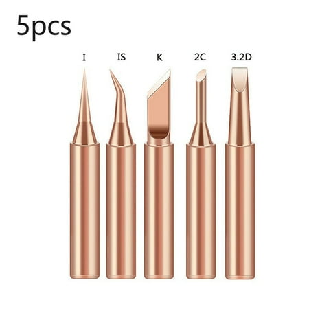 

5Pcs Professional Bit Copper Iron Tips Sets Soldering Tip Replacement