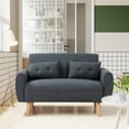 thumbnail image 1 of Sobaniilo 47" Small Modern Loveseat Sofa, Mid Century Linen Fabric 2-Seat Sofa Couch Tufted Love Seat with Back Cushions and Tapered Wood Legs for Living Room, Bedroom and Small Space (Dark Gray), 1 of 5