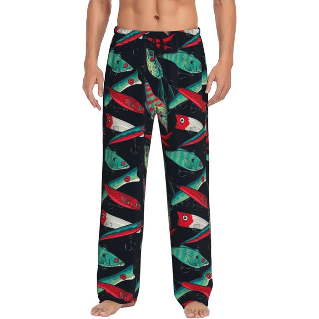 Balery Fishing Lure Pantalones de pijama para hombre, pijama ultraligero, pantalón de descanso-X-Large