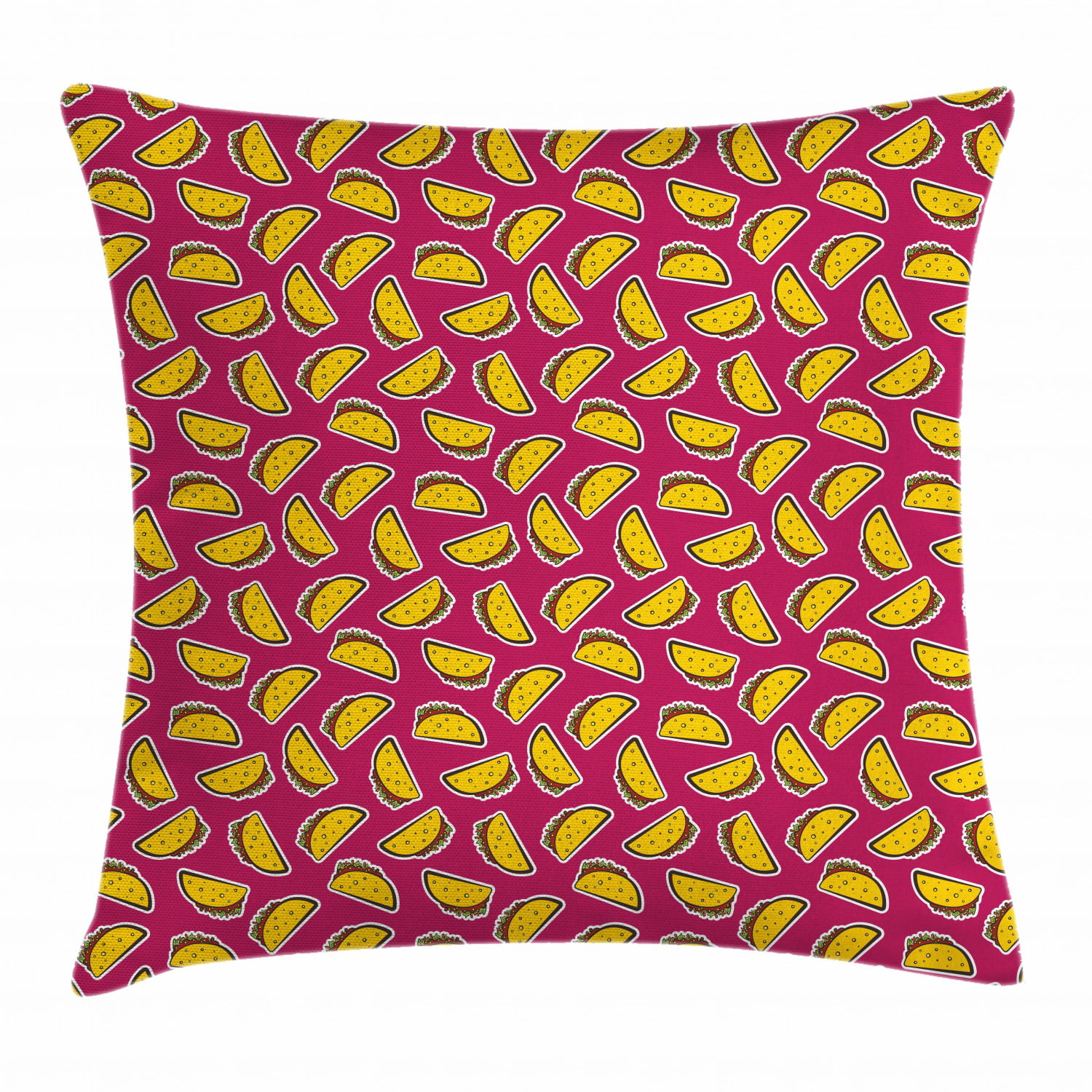 Mexican Throw Pillow Cushion Cover, Ethnic Latin Dish Local Yummiest from  South America Cook Restaurant Theme, Decorative Square Accent Pillow Case,  20 X 20 Inches, Dark Magenta Mustard, by Ambesonne 