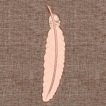1 Pcs Creative Metal Feather Bookmark Rose Gold Chinese Style Retro Craft Student Stationery Teacher Gift Rose gold