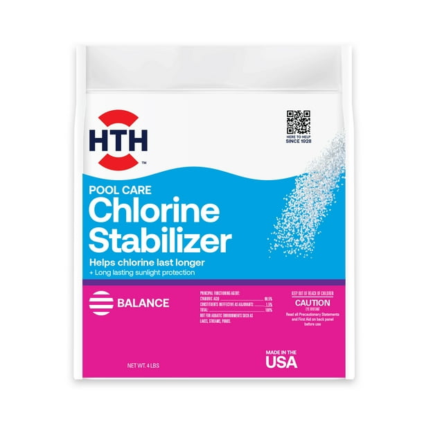 HTH Pool Care Chlorine Stabilizer for Swimming Pools, 4lbs