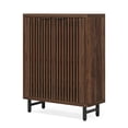 thumbnail image 5 of Spaco 6-Tier Wooden Shoe Cabinet with Louvered Doors & Adjustable Shelves, Sleek and Modern Shoe Cabinet for Indoor as Home, Office, Dark Walnut, 5 of 5