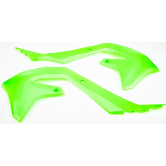 Polisport Radiator Scoops - Green Panels for Kawasaki KX 450 (2019-2023) Kawasaki KX 250 (2021-2024) - OEM Fit, Glossy Finish, Lightweight & Impact-Resistant, Easy Installation