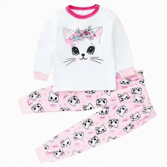 CAUYDY 0M 3M 6M 9M 12M Preemie Girl Clothes Newborn Going Home Outfit Girls Pjs Fall Winter Long Sleeve Shirt Elastic Waist Pants 2PCS Set Infant Pajamas Sizes 6-12 Months,White