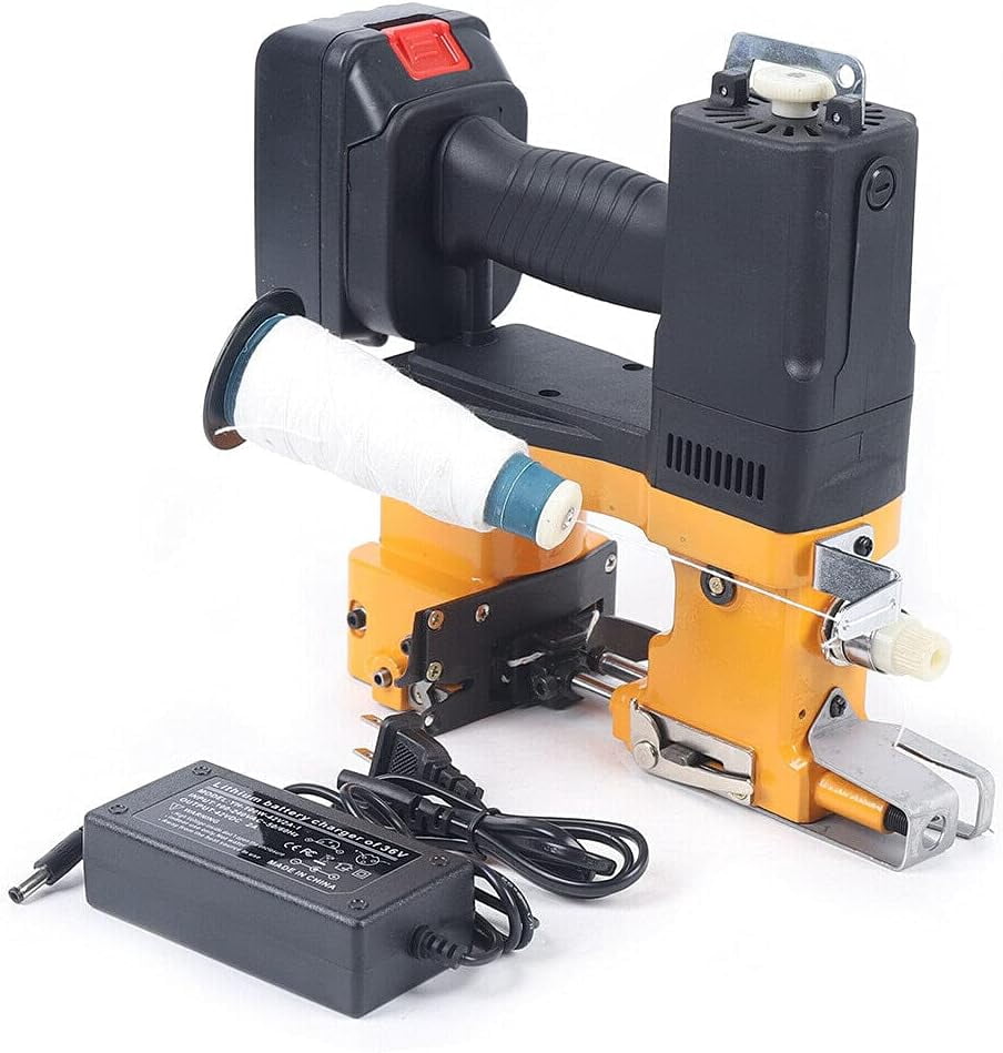 Electric Bag Sewing Machine Industrial Handheld Sewing Machine Heavy Duty Portable Electric Bag Stitching Closer Sack Seal Sewing Machine for Kraft Paper Bag, Woven Bag, Express Bag