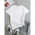 thumbnail image 3 of [Letter Print] Women's Casual Crew Neck T-Shirt | Regular Fit | Everyday Top | Spring/Summer/Fall, 3 of 4
