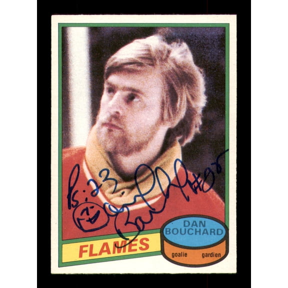 Dan Bouchard Autographed 1980-81 O-Pee-Chee Card #68 Calgary Flames SKU #251226