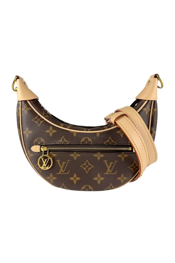 Pre-Owned Louis Vuitton Monogram Loop Shoulder Bag in Canvas, Brown, Women's, M81098, Free...