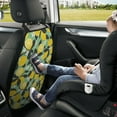 thumbnail image 5 of Cute Lemon Black Leaves Flowers Mats Back Seat Protectors, Car Seat Protector Vehicle Organizers Waterproof Cover Back Seat Cover for Kids with 3 Storage Pockets 2 Pack, 5 of 5