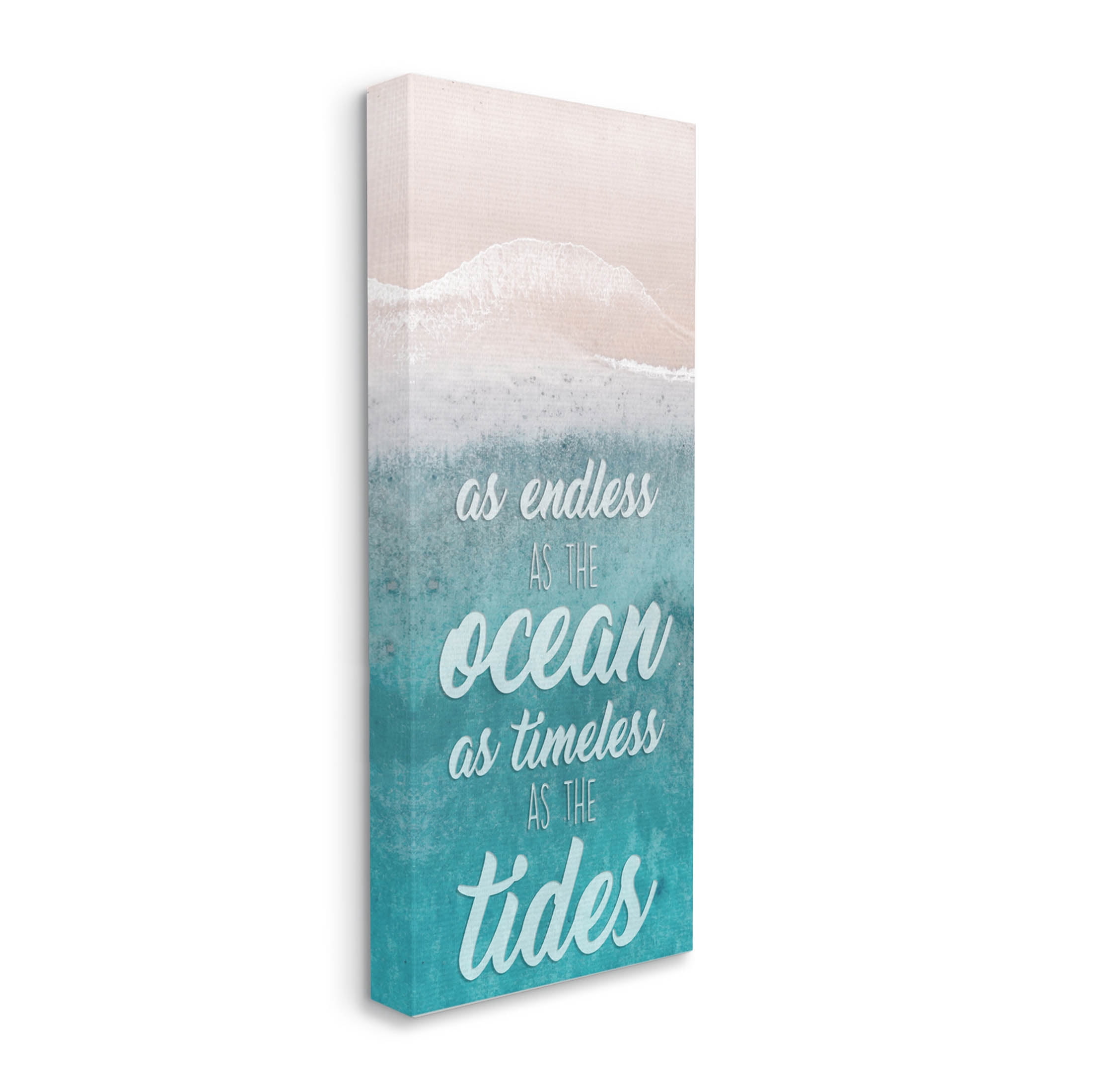 Stupell Industries Timeless As Tides Beach Quote Graphic Art Gallery Wrapped Canvas Print Wall Art, Design by Marcus Prime