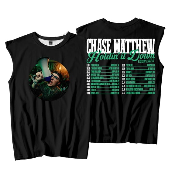 Chase Matthew Holdin' It Down Tour 2025 Tank Tops Unisex Sleeveless Vest Women Men Outdoor Streetwear