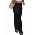thumbnail image 3 of Women Wide Leg Trousers Embroidered Lace Eyelet Baggy Pants Dressy Trendy Beach Palazzo Pants Black S, 3 of 9
