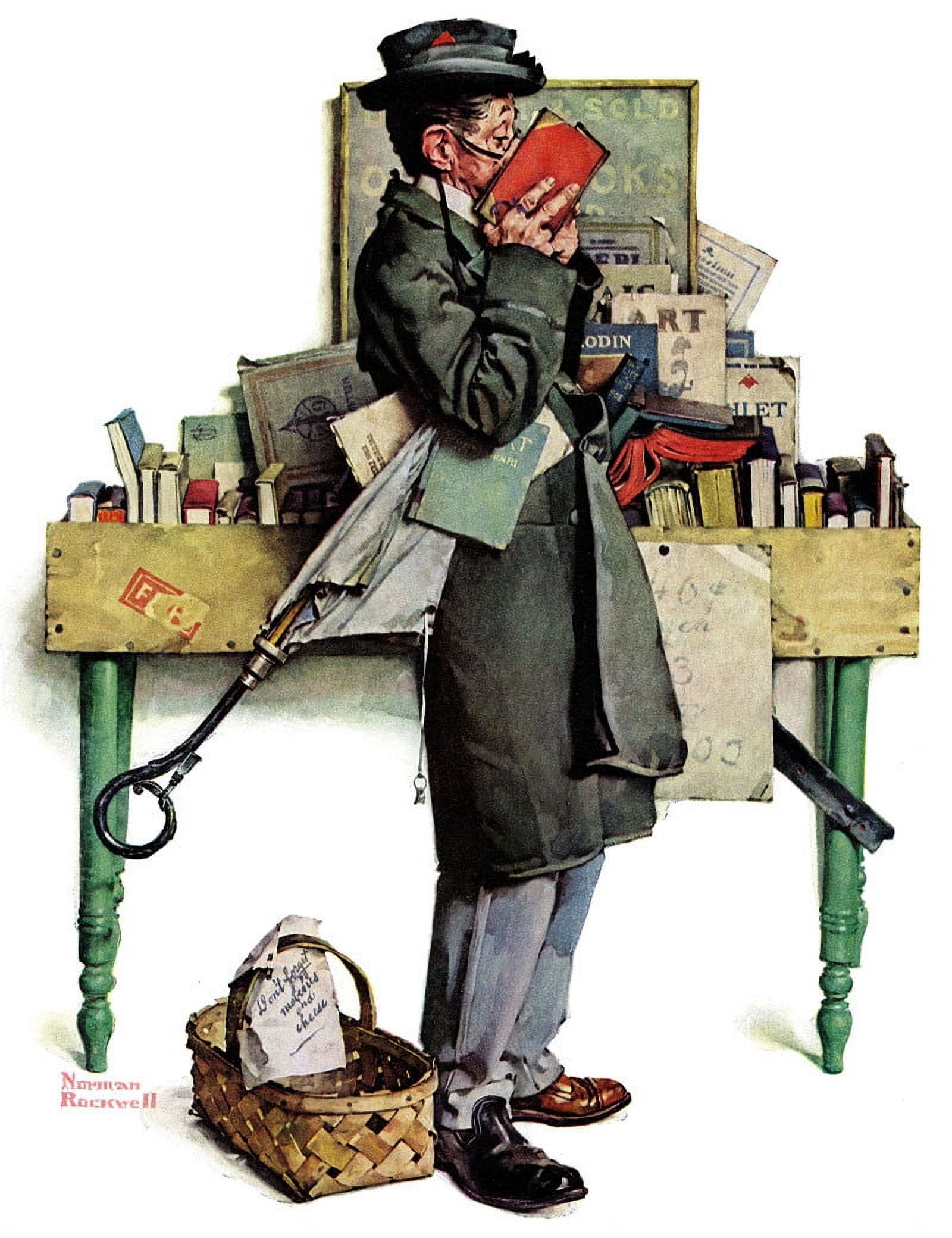 Marmont Hill "Bookworm" by Norman Rockwell Painting Print on Canvas