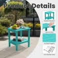 thumbnail image 6 of JUSTLET HDPE Double-Layer End Table for Living Room, Indoor & Outdoor Use, patio side table, Turquoise, 6 of 7