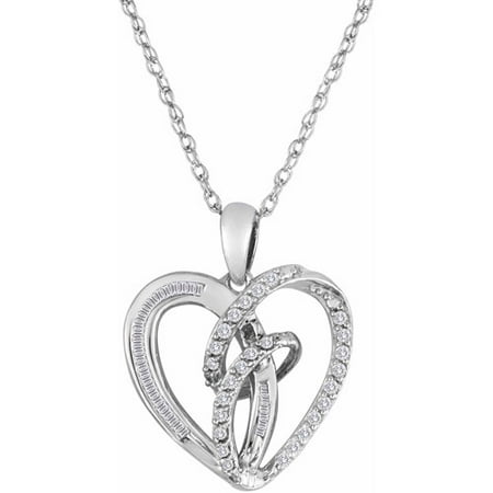 1/3 Carat T.W. Diamond Sterling Silver Fashion Heart Pendant, 18