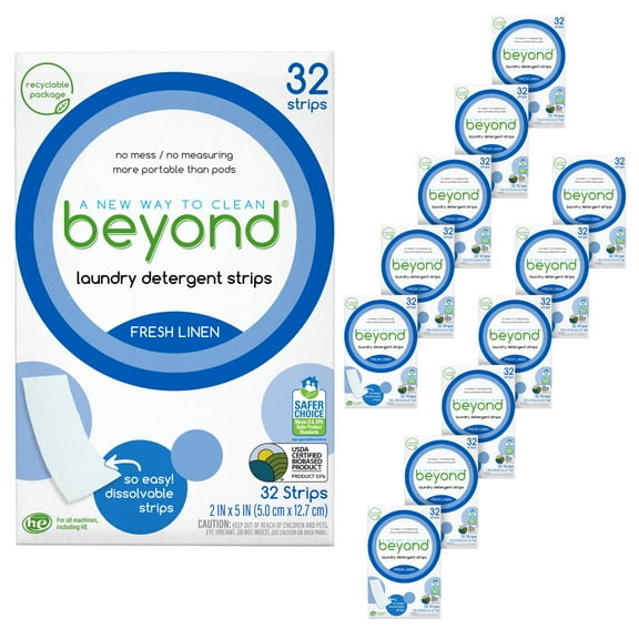 Beyond Laundry Detergent Strips [12 packs of 32 strips]- Fresh Linen