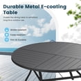thumbnail image 3 of DIFY 50" Round Metal Patio Dining Table for 6, Outdoor Dining Table with Umbrella Hole, Black, 3 of 5