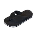 thumbnail image 2 of EliteGoogv Kids Flip Flops Two Tone EVA Footbed Quick Dry Flexible Thong Strap Outdoor Vacation Sandals For Boys Casual Summer Slippers Black US:2, 2 of 7