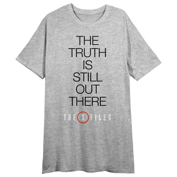 The X-Files The Truth Is Still Out There Crew Neck Short Sleeve Gray Heather Women's Night Shirt-Medium