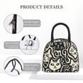 thumbnail image 4 of Balery Abstract Cat Faces Pattern Bolsa de Almuerzo para Mujeres, Caja de Almuerzo, Bolsa de Almuerzo Pequeña Impermeable, Tote de Almuerzo Reutilizable con Gran Capacidad, 4 of 6