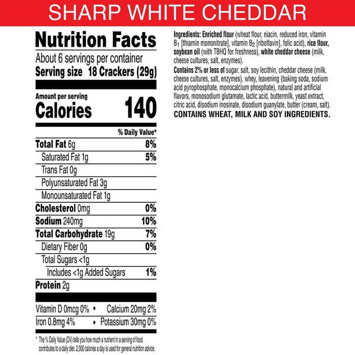 Cheez-it Grooves Sharp White Cheddar Crackers, 6 oz