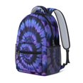 thumbnail image 2 of Purple and Black Tie Dye Pattern Backpack for School, Cute School Bag with Adjustable Shoulder Straps and Padded Back, 15.3"x11"x6.7", 2 of 5