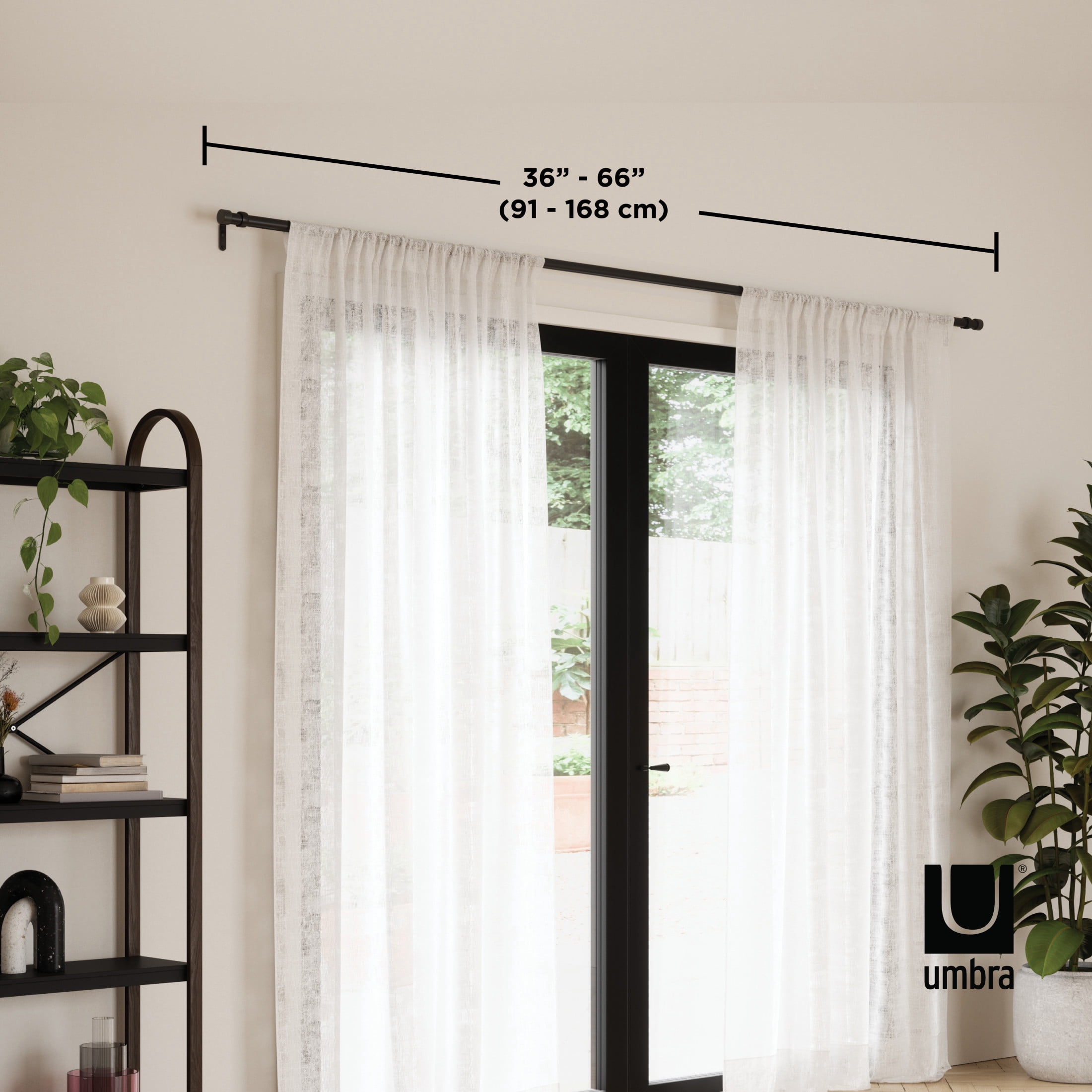 Umbra Cappa Expandable Single Curtain Rod 36-66"