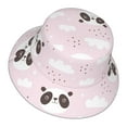 thumbnail image 3 of Gaeub Cute Panda Printed Double Sided Reflective Bucket Hat Foldable Sun Hat for Camping Hiking Fishing, 3 of 9