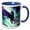 Blue/White, variant on 3drose, Black Unicorn Ai Generated Art, 15oz Two-tone Black Mug