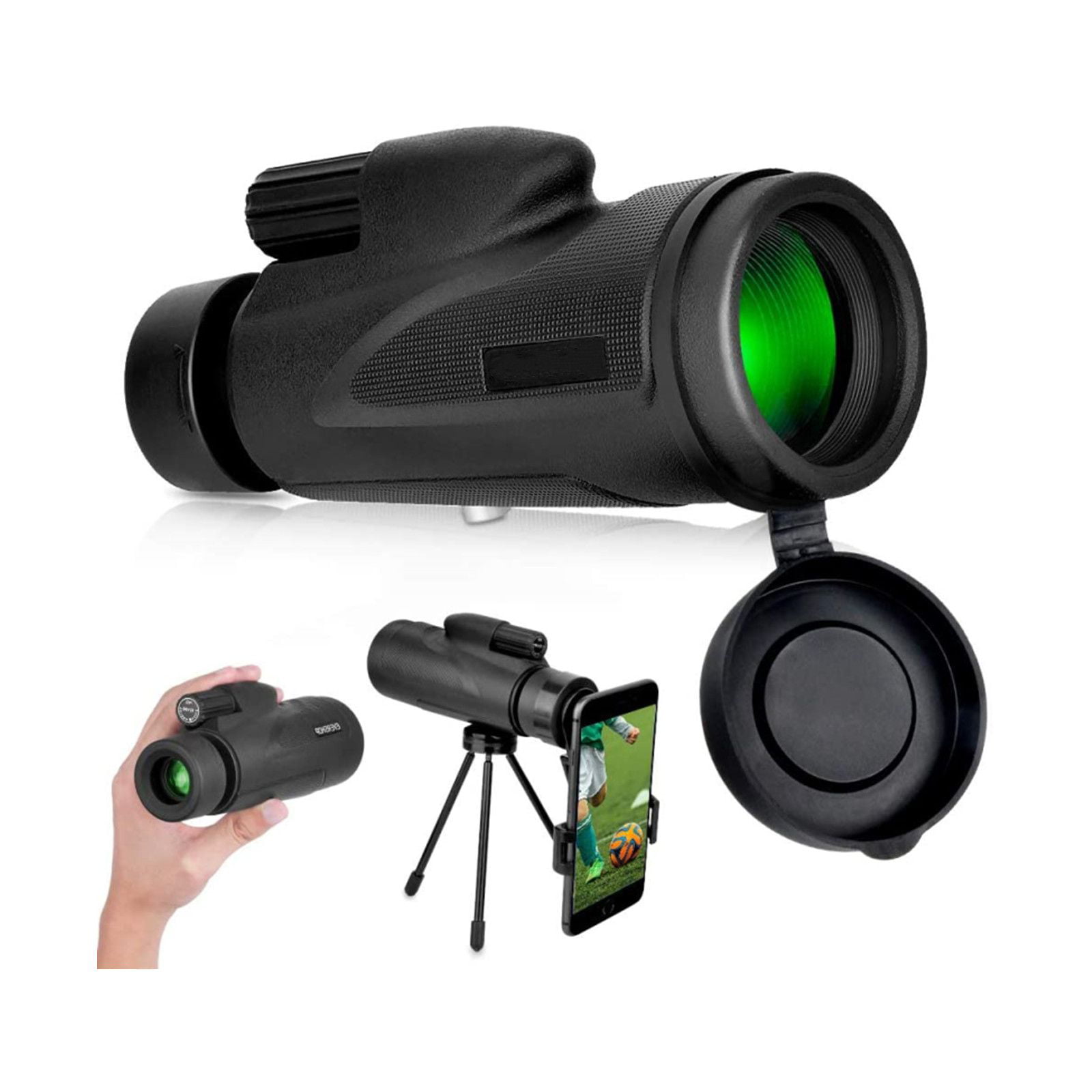 Monocular Telescope 12x50 HD Focus Lens Night Vision+Tripod+Clip for Phone UP 