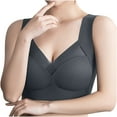 thumbnail image 3 of DDAPJ pyju Plus Size Bras for Women, Womens Sports Bras Breathable Mesh Push up Wireless Bra Seamless Shaping Yoga Running Underwear Workout Gym Activewear Bra Dark Gray XXXXXXL, 3 of 6