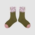 thumbnail image 3 of Xijirk Fringe Lace Crew Socks Color Block Cotton Ankle Socks Size:5-8 Years, 3 of 5