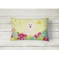 thumbnail image 2 of Carolines Treasures BB6030PW1216 Easter Eggs Samoyed Canvas Fabric Decorative Pillow, 12H x16W, multicolor, 2 of 3