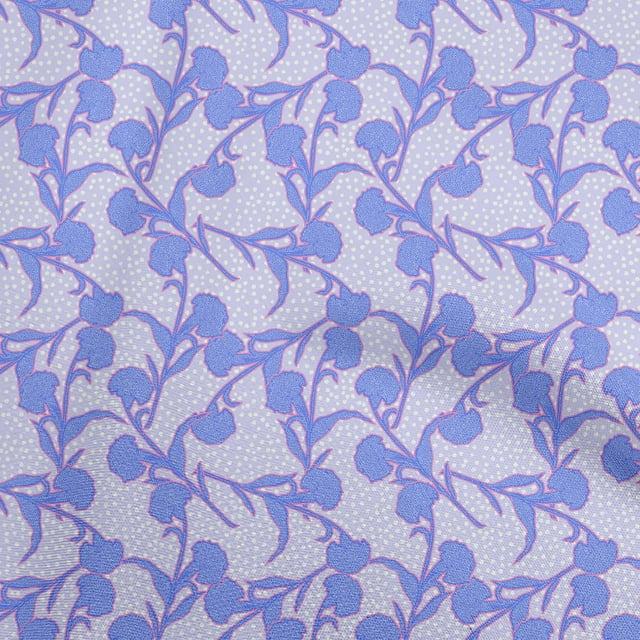 oneOone Polyester Spandex Medium Purple Fabric Floral Botanical Sewing Craft Projects Fabric Prints By Yard 56 Inch Wide