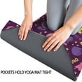 thumbnail image 3 of Purple Dinosaurs Dino Roar Pattern Hot Yoga Mat Towel Non Slip for Hot Yoga - Quick-Drying Yoga Mat Cover with 4 Corner Pockets with Travel Bag - Hot Yoga Towel Non Slip 74"x26", 3 of 6