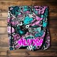 thumbnail image 3 of Graffiti Paint Blanket Personalized for Boys, Girls, Streetwear Style, Girlfriend Gift, Boyfriend, Brother, Son, Throw Blanket, Plush Light, 3 of 5