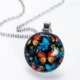 thumbnail image 2 of Butterfly Elegant Glass Circular Pendant Necklace - Women's Fashion Necklace with Stunning Design, 2 of 5
