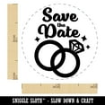 thumbnail image 2 of Save the Date Wedding Rings Self-Inking Rubber Stamp Ink Stamper - Blue Ink - Mini 1/2 Inch, 2 of 7