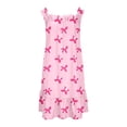 thumbnail image 5 of Bmisegm Girls Dress Floral Print Spaghetti Strap Ruffle Tiered Soft Cute A Line Nightgown for Summer Sleepwear and Casual Wear Midi Summer Dress 5-14 Years Light Pink_006,7-8 Years, 5 of 6