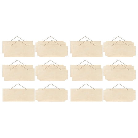 20 Pieces Unfinished Hanging Wood Sign Rectangle Blank Wooden Plaque Banners with Ropes for Pyrography Painting Writing