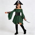 thumbnail image 6 of Ticikt Girl's Puff Sleeve Off Shoulder Ruffle Dress, Long Sleeve Flowy Layered Pirate Dress, 6 of 8
